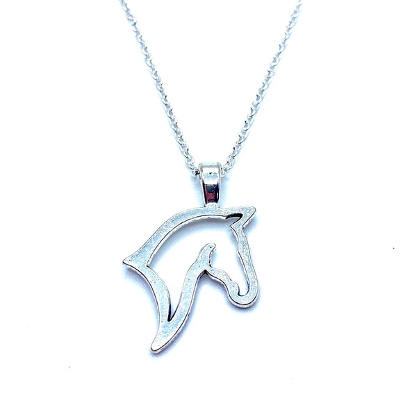 Horse Silhouette Necklace May Be Personalized - Picture 1 of 7